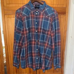 American Eagle Outfitters Plaid Button-Up Boyfriend Fit Shirt-Women’s XXL